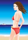 Red bikini girl Royalty Free Stock Photo