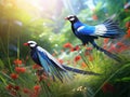 Red billed Blue Magpie Made With Generative AI illustration