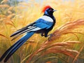 Red billed Blue Magpie Made With Generative AI illustration