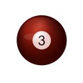 Red billiard ball number eight Royalty Free Stock Photo