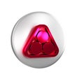 Red Billiard balls in a rack triangle icon isolated on transparent background. Silver circle button. Royalty Free Stock Photo