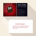 Red binary code digits abstract business card design eps10