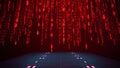Red Binary Code Rain Cyber Attack Digital Threat Concept Royalty Free Stock Photo
