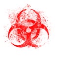 Red biohazard stamp grunge vector illustration isolated on white background Royalty Free Stock Photo
