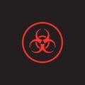 Red biohazard symbol on black background Royalty Free Stock Photo