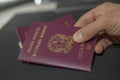 Red biometric Italian Citizenship European Passport , id identify travel documents Royalty Free Stock Photo
