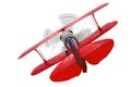 Red biplane rear view isolated Royalty Free Stock Photo