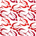 Red Birds Flying Valentines Seamless Background