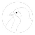 Red bishop bird face head vector illustration lining draw Royalty Free Stock Photo