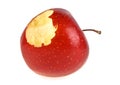 Red bitten apple isolated on a white background Royalty Free Stock Photo
