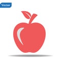 Red Bitten apple. Apple vector icon. Apple fruit illustration icon.Web design vector logo. Apple isolated on background Royalty Free Stock Photo