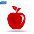 Red Bitten apple. Apple vector icon. Apple fruit illustration icon.Web design vector logo. Apple isolated on background Royalty Free Stock Photo