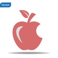 Red Bitten apple. Apple vector icon. Apple fruit illustration icon.Web design vector logo. Apple isolated on background eps10 Royalty Free Stock Photo