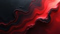 Red, black abstract background with liquid paint texture. Dark wavy lines create dynamic marble pattern. Dramatic illustration Royalty Free Stock Photo