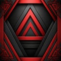 Red and Black Abstract Metallic Geometrical Layer Royalty Free Stock Photo