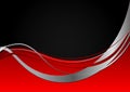 Red and black abstract wave wallpaper with copy space. Vector illustration Royalty Free Stock Photo