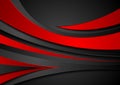 Red and black abstract wavy corporate background