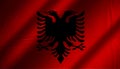 Red and black Albania flag