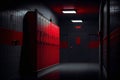 Red and Black Anime Art in High School Interiors