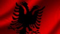 Red and black Albania flag