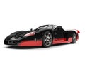 Red and black awesome concept super car - studio shot