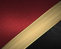 Red and black background with gold ribbon. Element for design. Template for design. Royalty Free Stock Photo