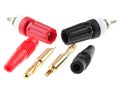 Red and black banana plugs and sockets