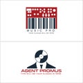 Modern entertainment business production barcode label scanning logo design