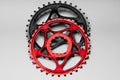 Red and black Bicycle chainring