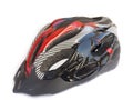 Red - black bicycle helmet Royalty Free Stock Photo