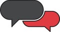 red and black Blank empty speech bubbles Royalty Free Stock Photo