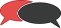 red and black Blank empty speech bubbles Royalty Free Stock Photo