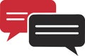 red and black Blank empty speech bubbles Royalty Free Stock Photo
