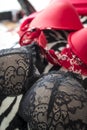 Red and black bra Royalty Free Stock Photo