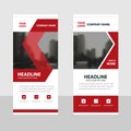 Red black Business Roll Up Banner flat design template ,Abstract Geometric banner template Vector illustration set Royalty Free Stock Photo