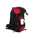 Red and black camping backpack isolated on white background Royalty Free Stock Photo