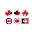 Red,black, canada maple leaf,symbol canada