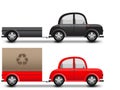 Red and black car with trailer Royalty Free Stock Photo