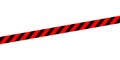 red black caution tape line isolated on white for banner background  tape red black stripe pattern  ribbon tape sign for comfort Royalty Free Stock Photo