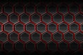 Red and black cell metal background and texture. 3d illustration design Royalty Free Stock Photo