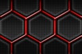 Red and black cell metal background and texture. 3d illustration design Royalty Free Stock Photo