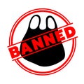 Red and black circle plastic banned Symbol vector design