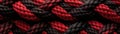 Red Black Close Up Very Detailed Pattern Of Ropes Panoramic Banner. Generative AI