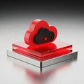 Red and Black Cloud Icon on Transparent Layers data storage Royalty Free Stock Photo