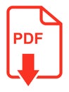 Red and black color Pdf file download icon Royalty Free Stock Photo