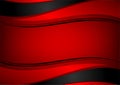 Red and black color wave abstract vector background with copy space graphic design Royalty Free Stock Photo