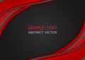 Red and Black color wave abstract vector background with copy space, modern graphic design Royalty Free Stock Photo