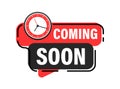 Red and Black Coming Soon Countdown Clock Vector Design. Vector stock illustration Royalty Free Stock Photo