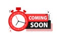 Red and Black Coming Soon Countdown Clock Vector Design. Vector stock illustration Royalty Free Stock Photo