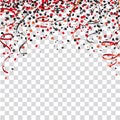 Red Black Confetti Garlands Transparent Background Royalty Free Stock Photo